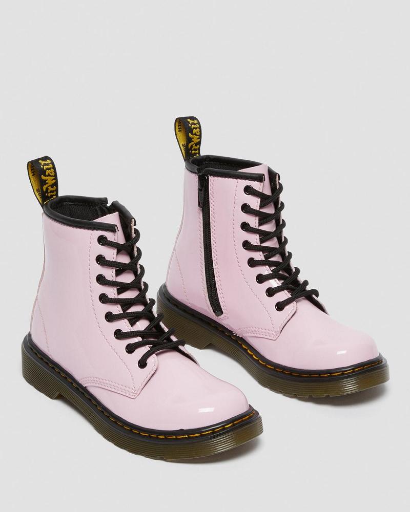 Pink Kids' Dr Martens Junior 1460 Patent Leather Lace Up Boots | CA 684TCE